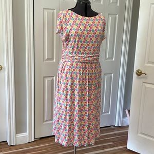 Boden knit short sleeved dress with pockets size 14 long